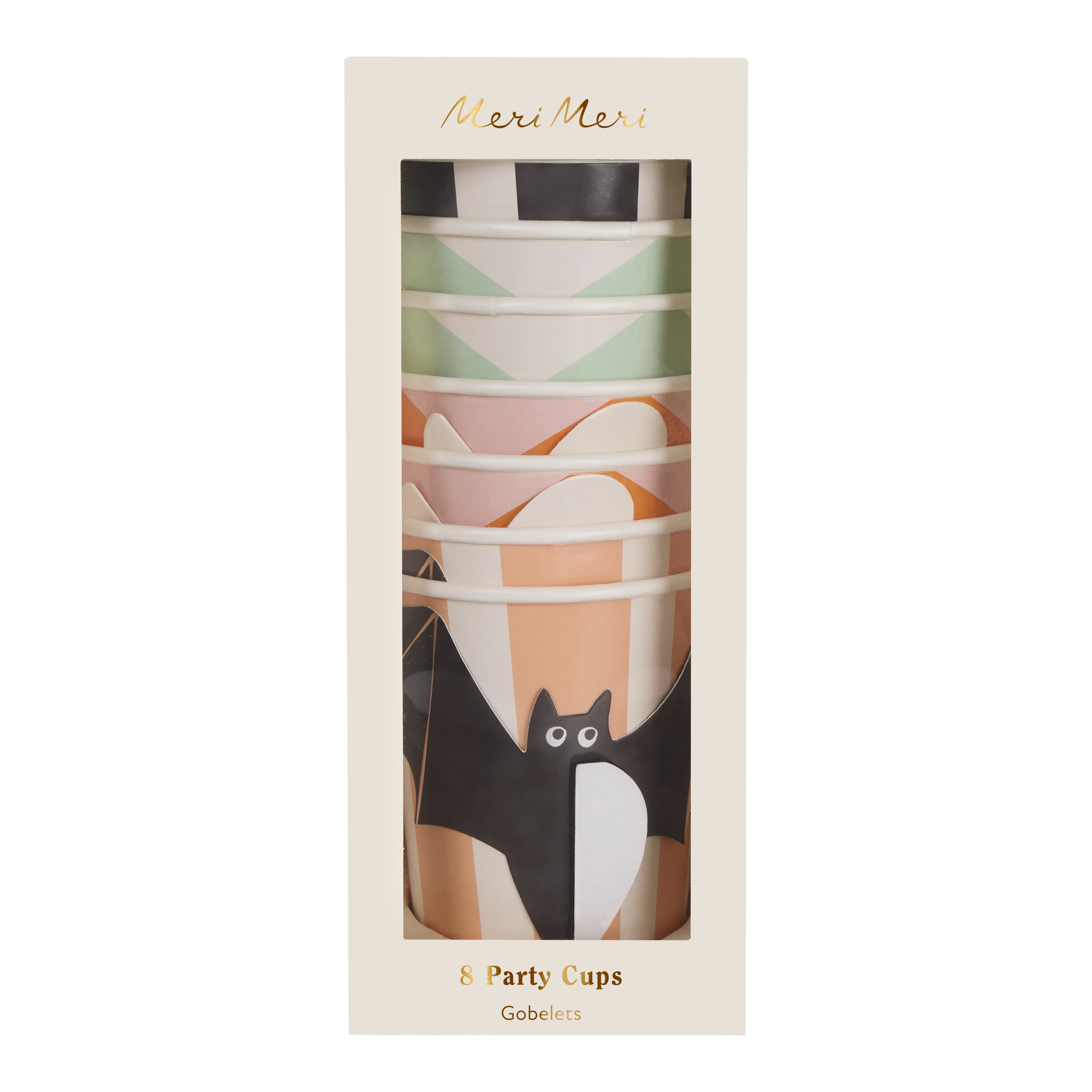 Partybecher, Gobelets, Fledermaus-Design, Mehrfarbig, stapelbar