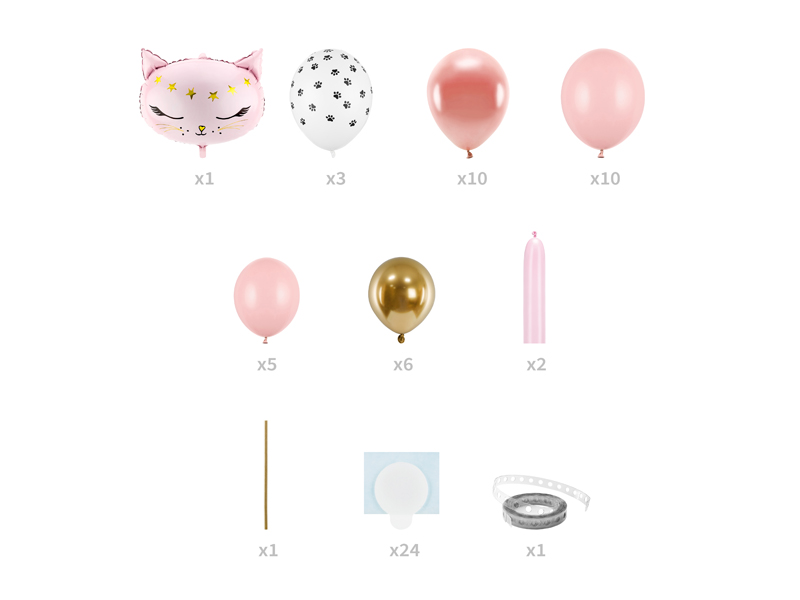 Luftballons, Ballons, Rosé, Glamourballons, Schleife Katze