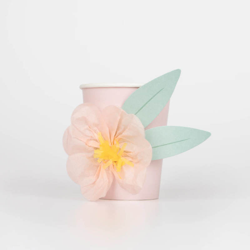 Partybecher Meri Meri Papierblumen, 8 Stk.