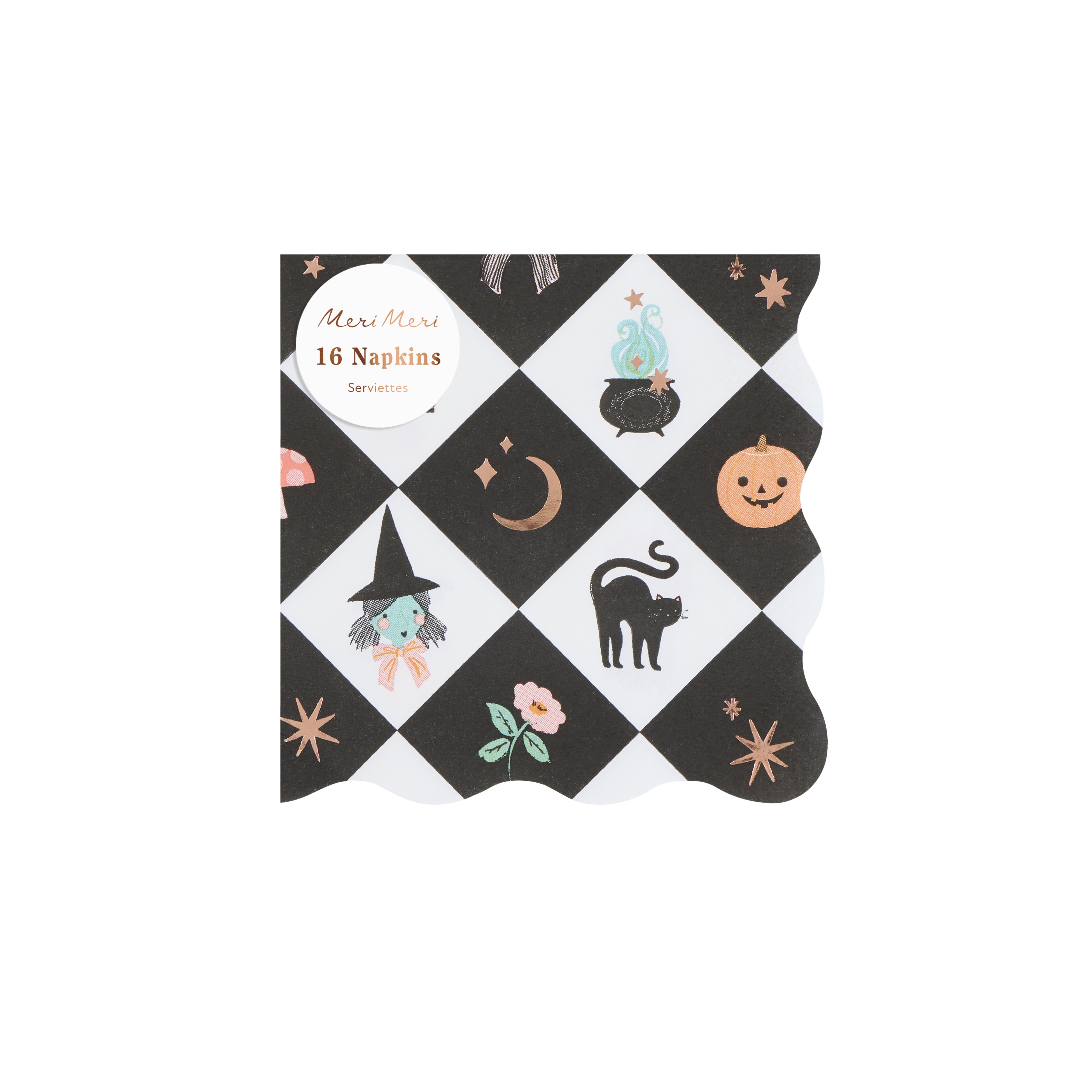 Napkins, Halloween, Muster, Schwarz-Weiß, Karneval/Spuk