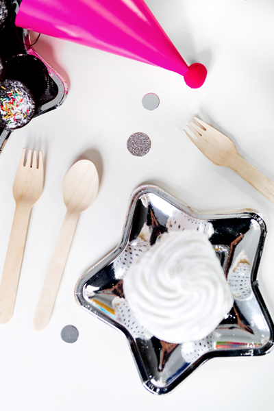 Cupcake, Cupcake-Topper, Sternenform-Schale, Party-Deko, Holz-Geschirrbesteck
