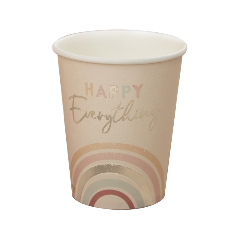 Kindergeburtstag-Partybecher_Happy_Everything_Regenbogen_8_Stk