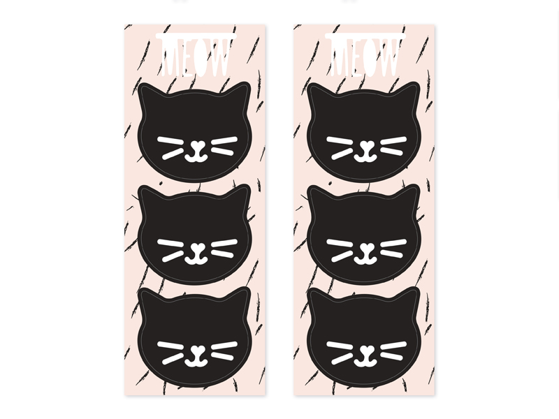 katze, katzenkopf, schwarz, druck, sticker