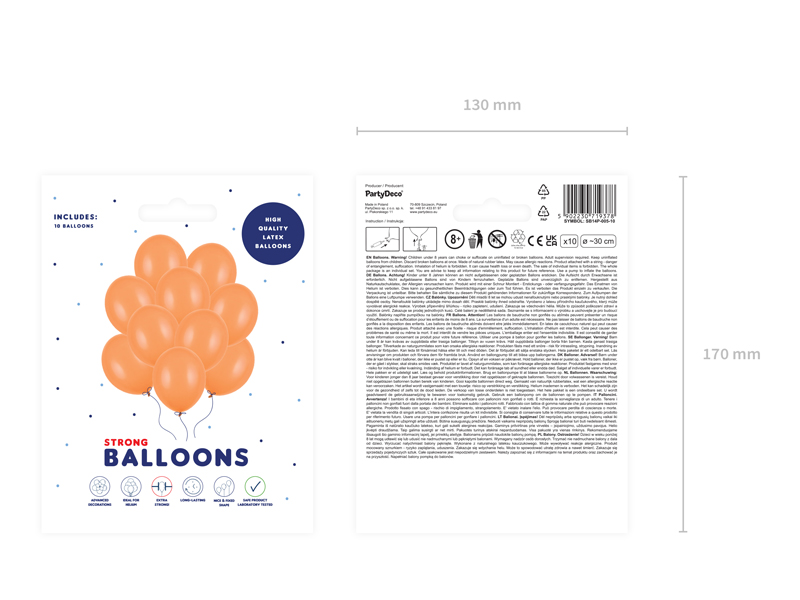 Ballonset, Orangene Ballons, Latexballons, Party-Dekoration, Party-Einsatz