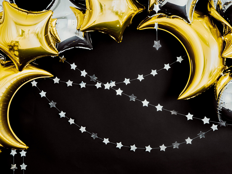 Balloon, Sternengirlande, Goldene Ballons, Dekorationen, Party-Dekoration