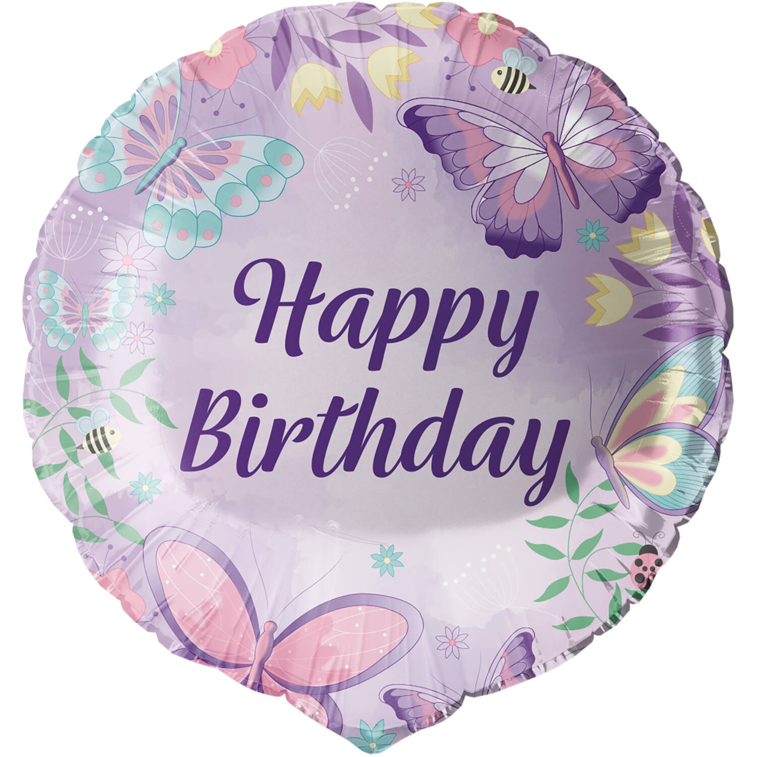 Ballon, Geburtstag, Lila, Blumen, Schmetterlinge