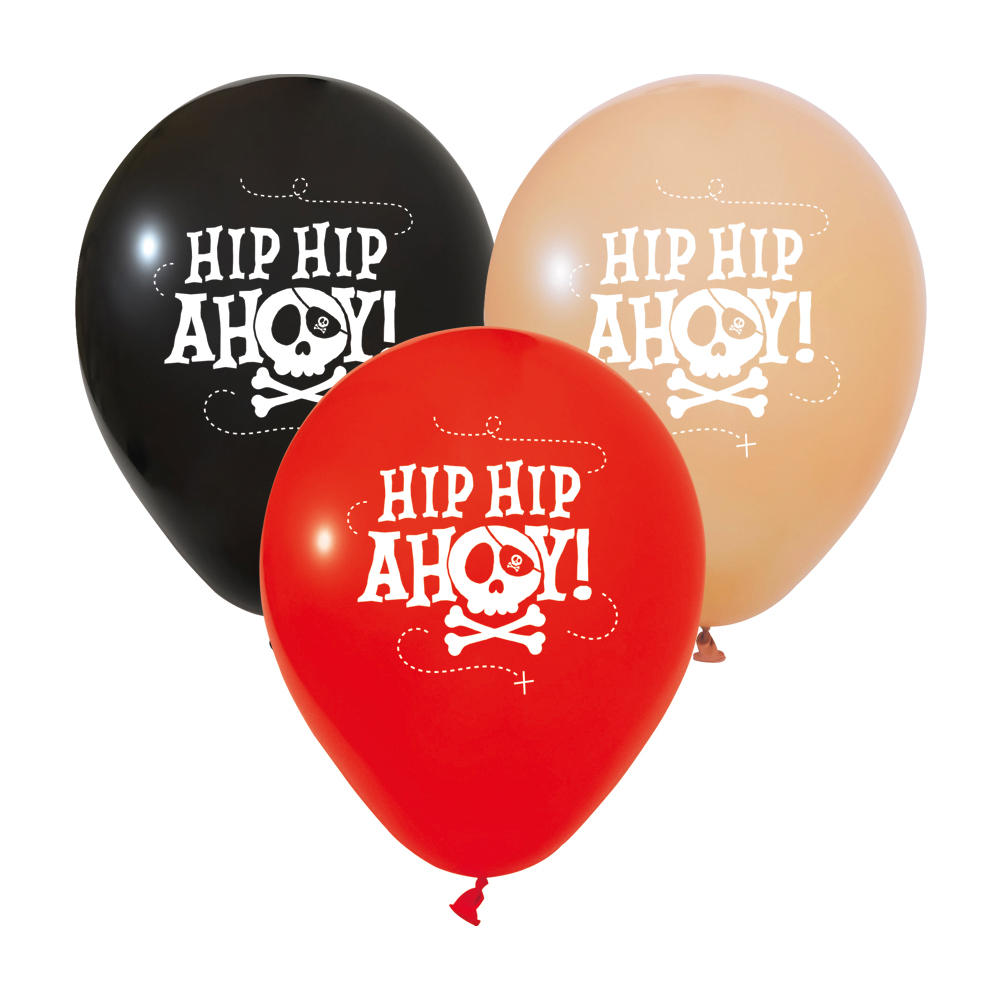 Ballon, Luftballon, Piratenmotiv, Schädel, Rot