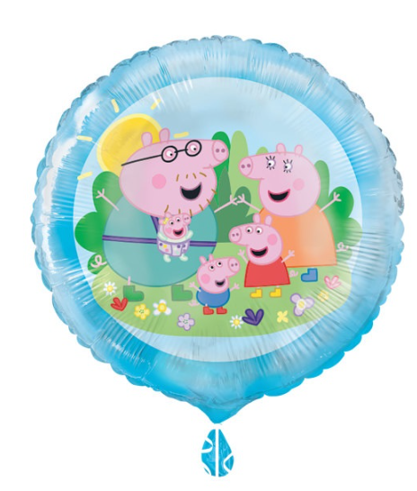 Ballon, Foilballon, Peppa-Pig, Familie, Blauer Hintergrund