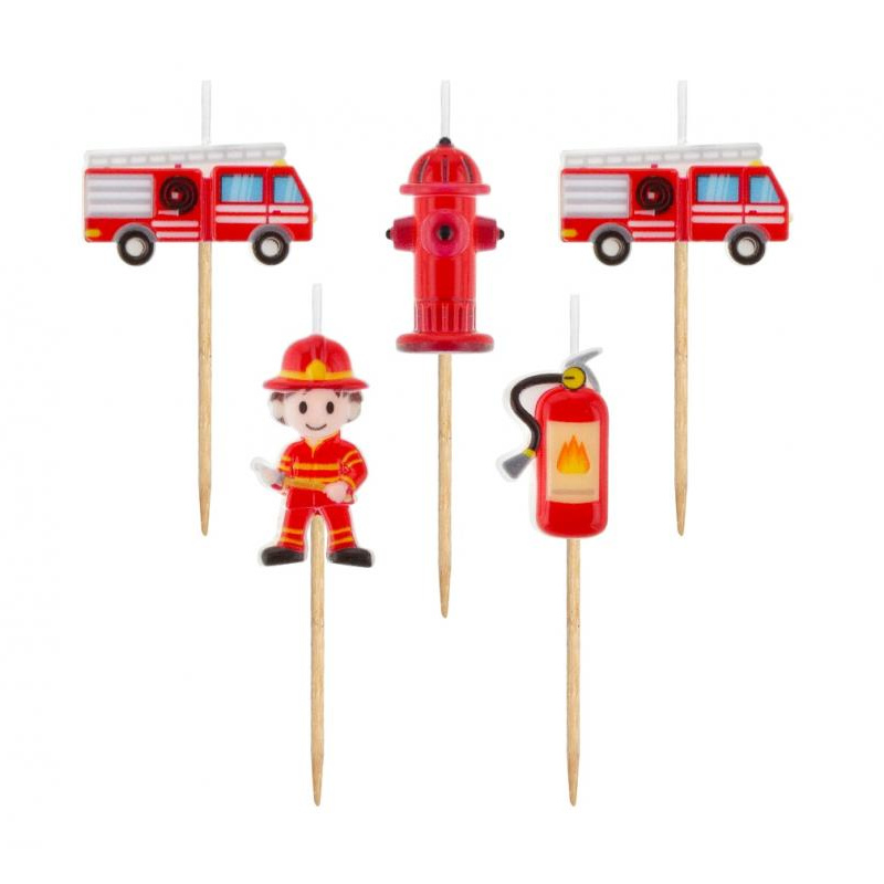 Kindergeburtstag-Geburtstagskerzen-Feuerwehr