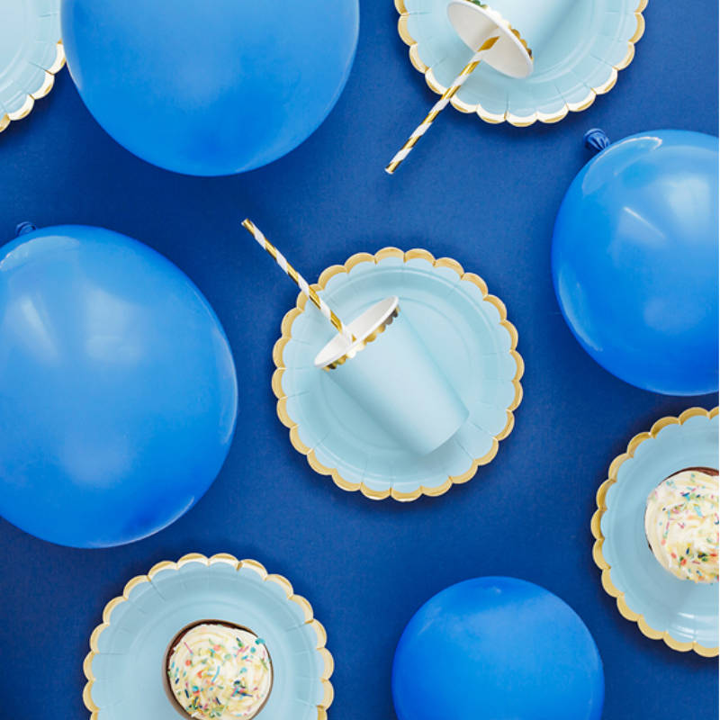 Kindergeburtstag-Partyteller_Hellblau_mit_Goldrand_6_Stk_2