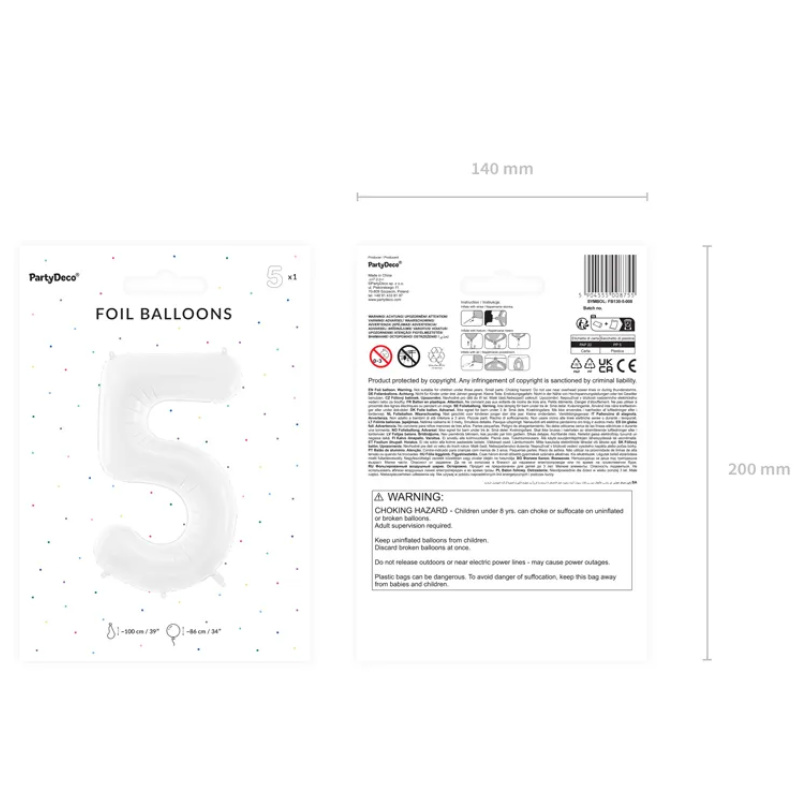 Kindergeburtstag-Folienballon_Zahl_5_Weiss_1