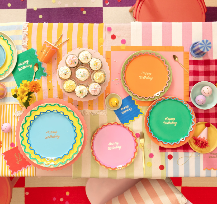 kuchen, birthday party, teller, cupcakes, deko
