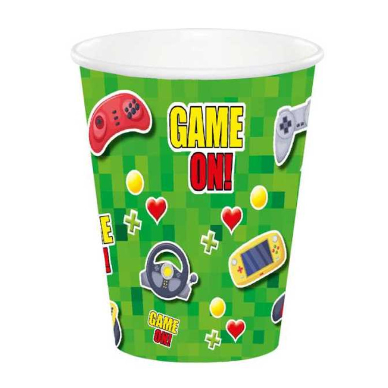 Kindergeburtstag-Partybecher_Game_On_8_Stk
