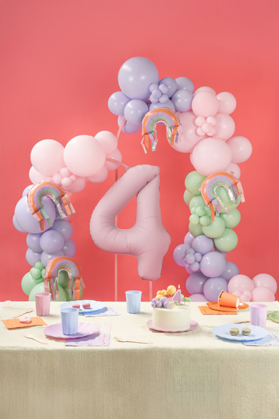 balloons, deko, tischdekoration, geburtstag, vier