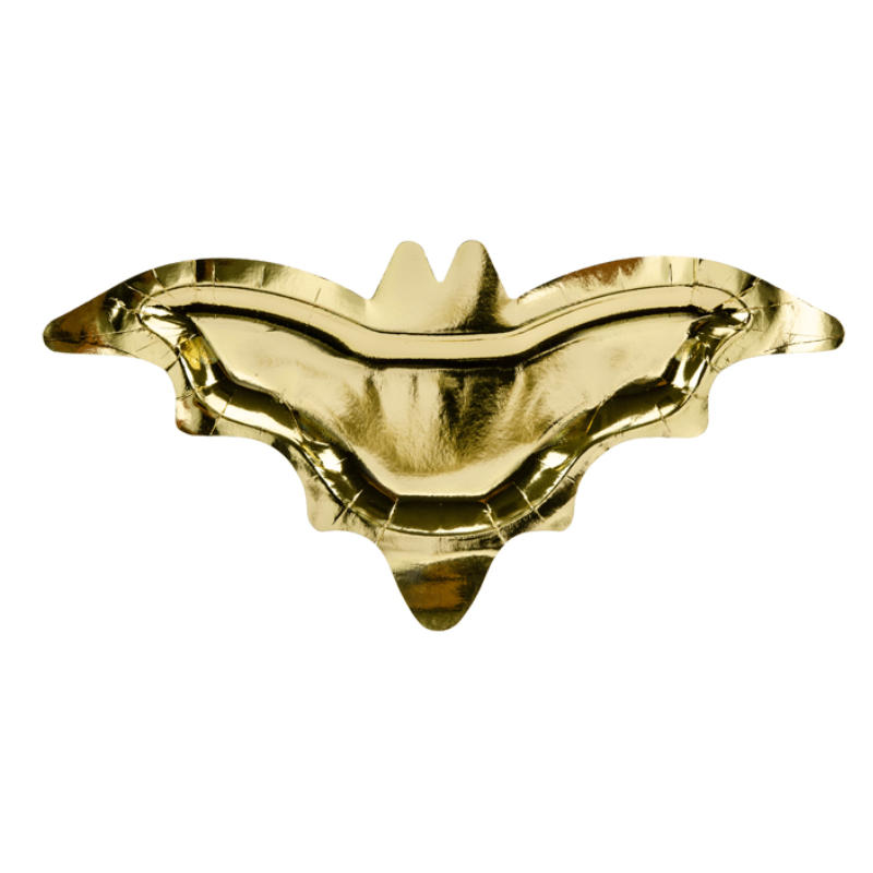 Teller Fledermaus gold, 6 Stk.