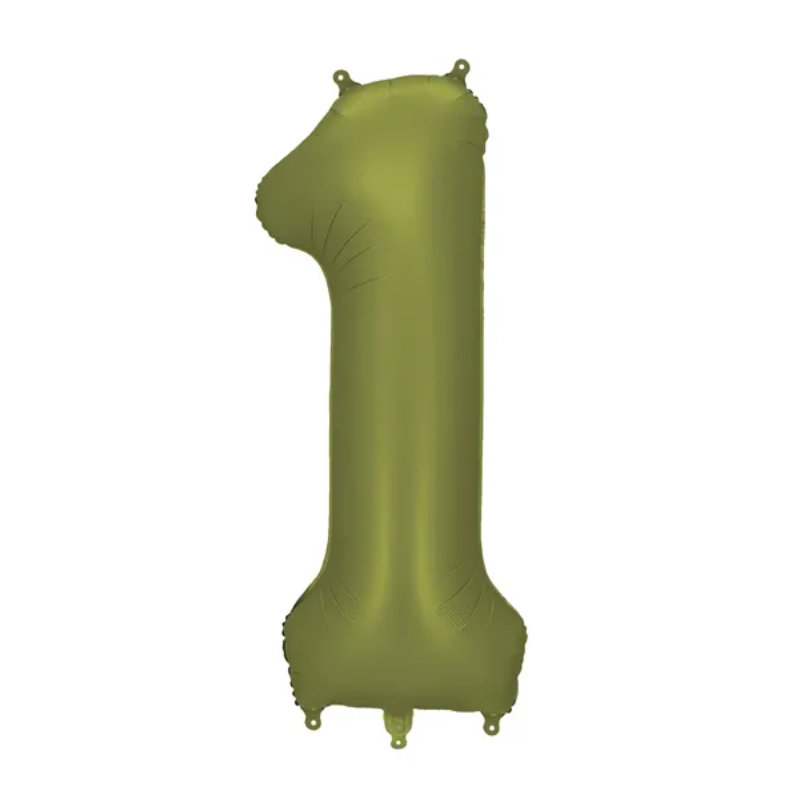 Ballons aluminium 1 vert olive, 1 pcs.