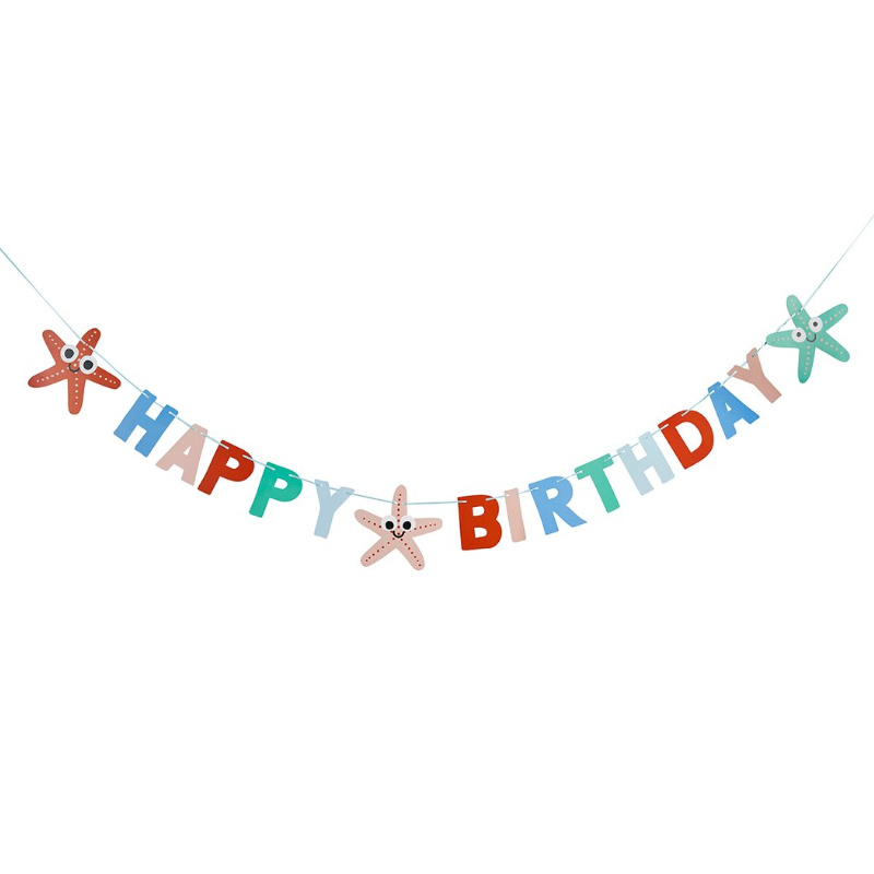 Guirlande Happy Birthday étoiles de mer