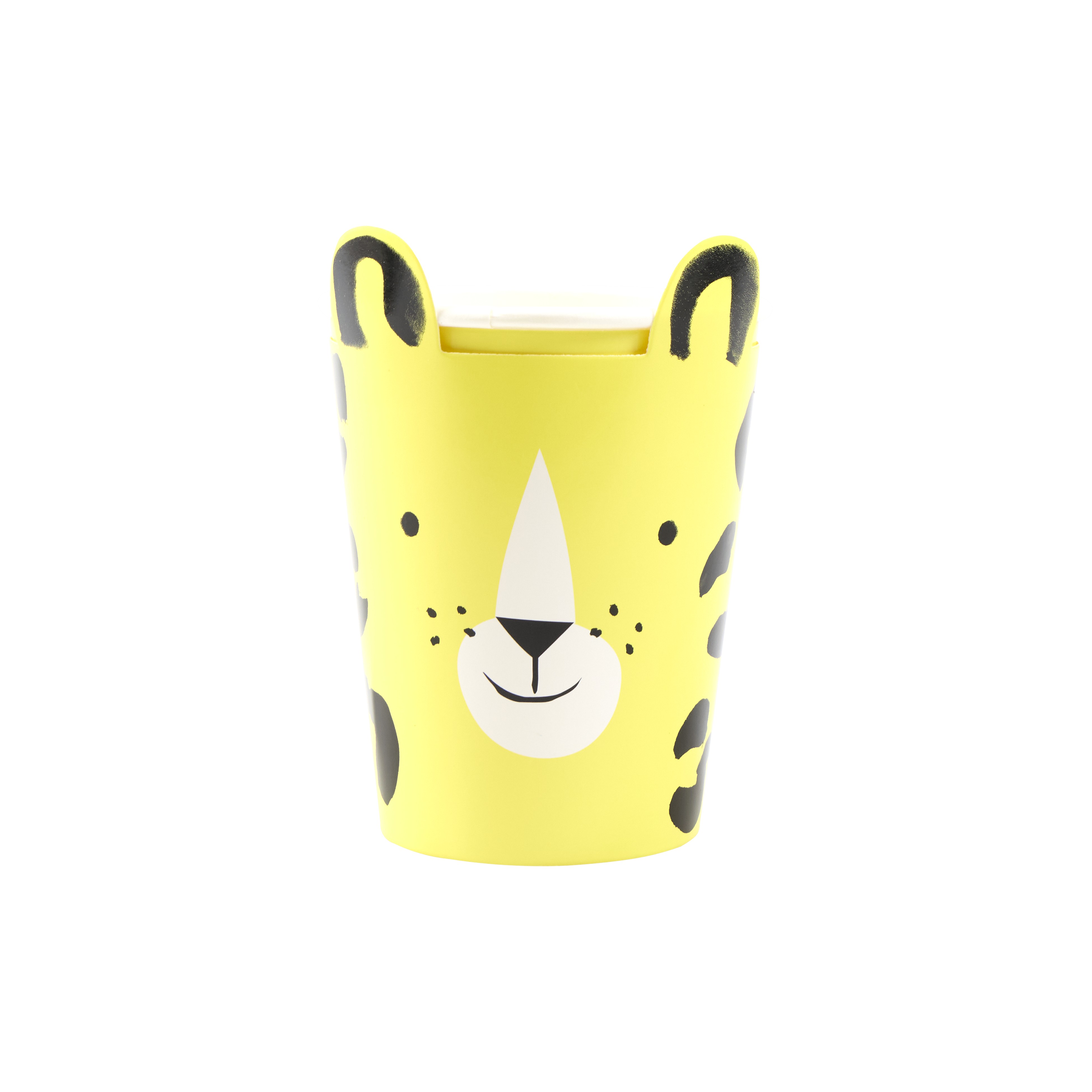 Kids Becher, Tierischer Becher, Gelber Becher, Becher mit Tiermotiv, Kindertrinkgefäß