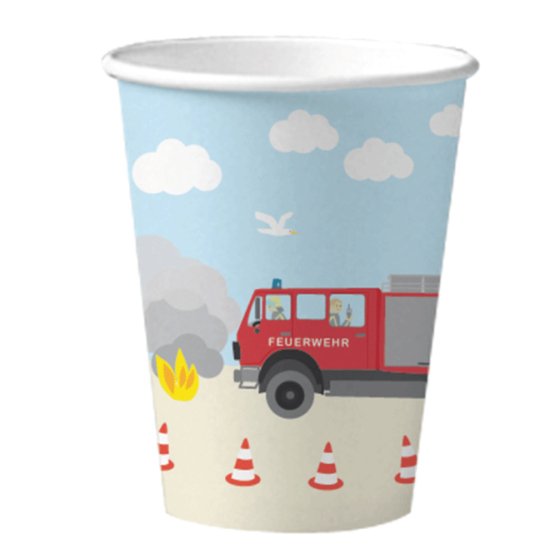 Kindergeburtstag-Partybecher_Feuerwehr_8_Stk