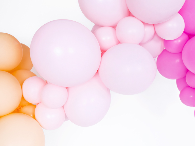 Ballons, Luftballons, Pastell, Dekoration, Ballonenkette