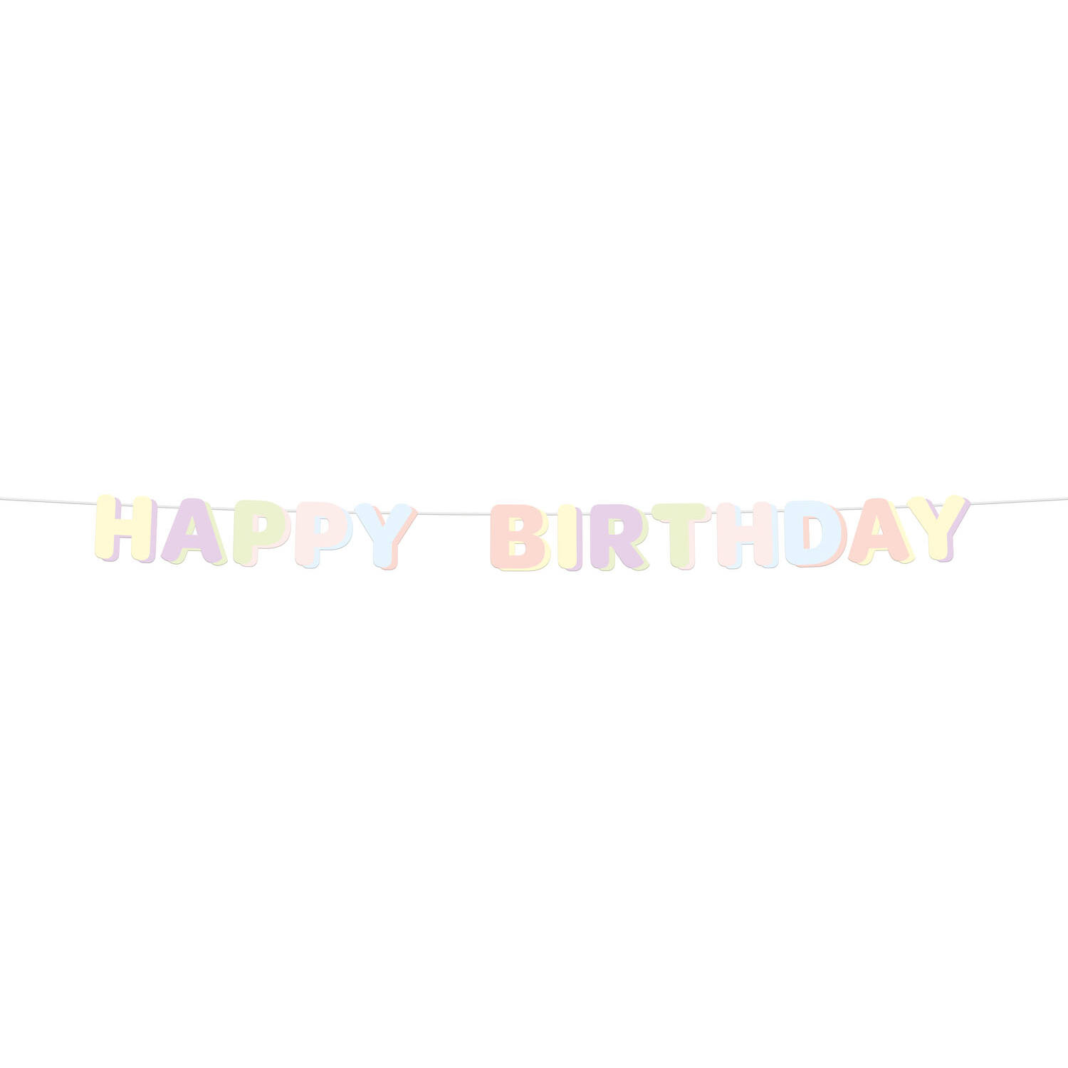 geburtstagsbanner, Happy Birthday, pastellfarben, girlande, deko