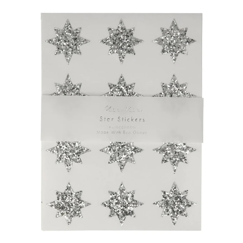 Kindergeburtstag-Sticker_Meri_silberne_Sterne_8_Stk