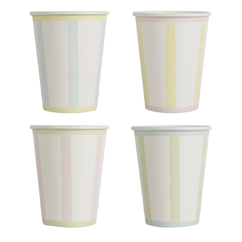 Kindergeburtstag-Becher-Pastellstreifen-1