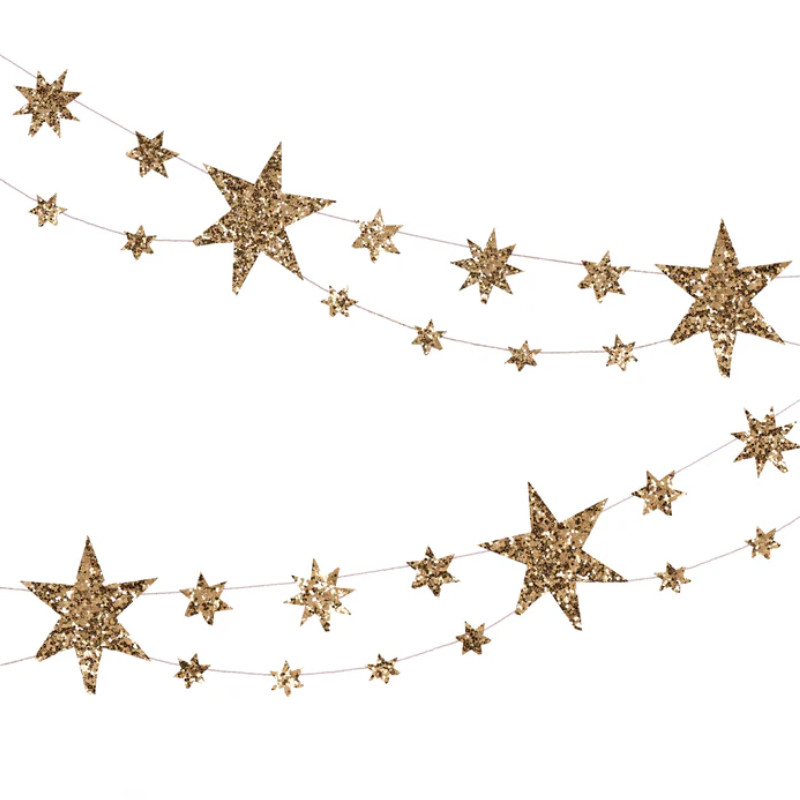 Kindergeburtstag-Girlande-Goldene-Sterne-1