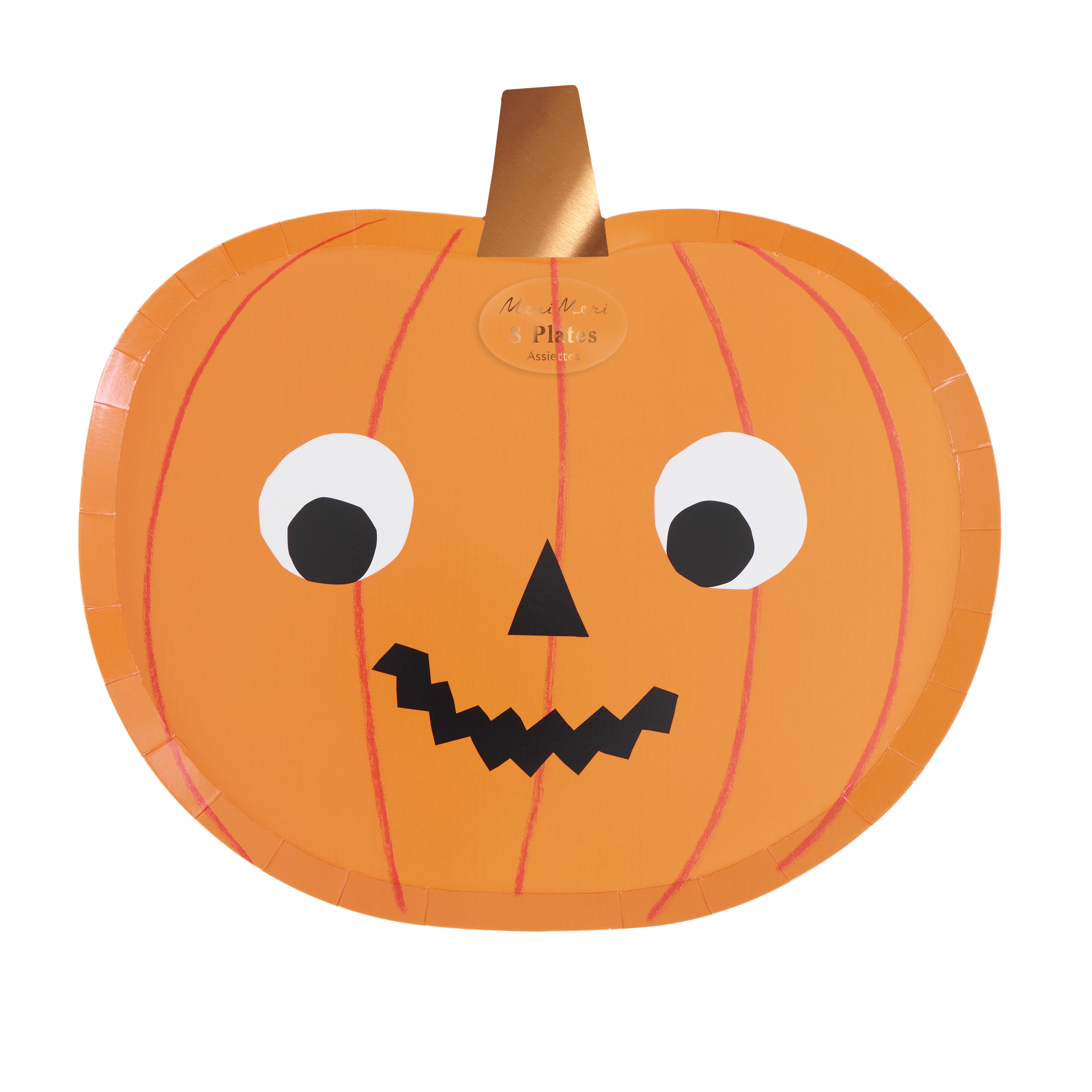 Halloween, Kürbis, Gesicht, Pappteller, Dekoration
