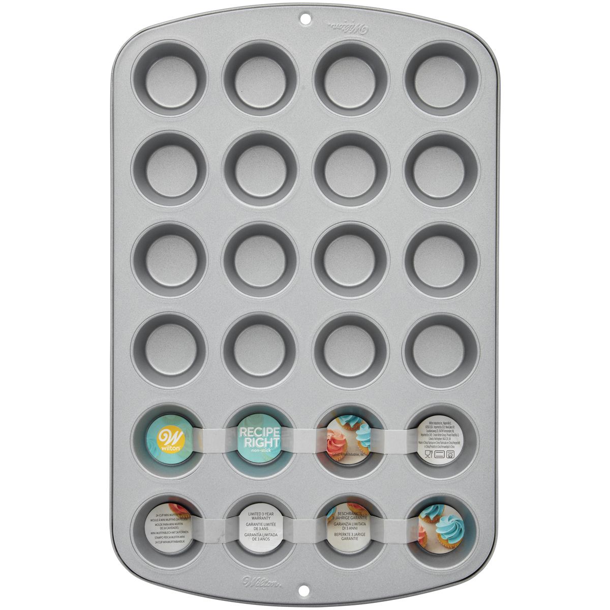 Muffinbackform, Metall, Grau, 24 Mulden, Antihaftbeschichtung