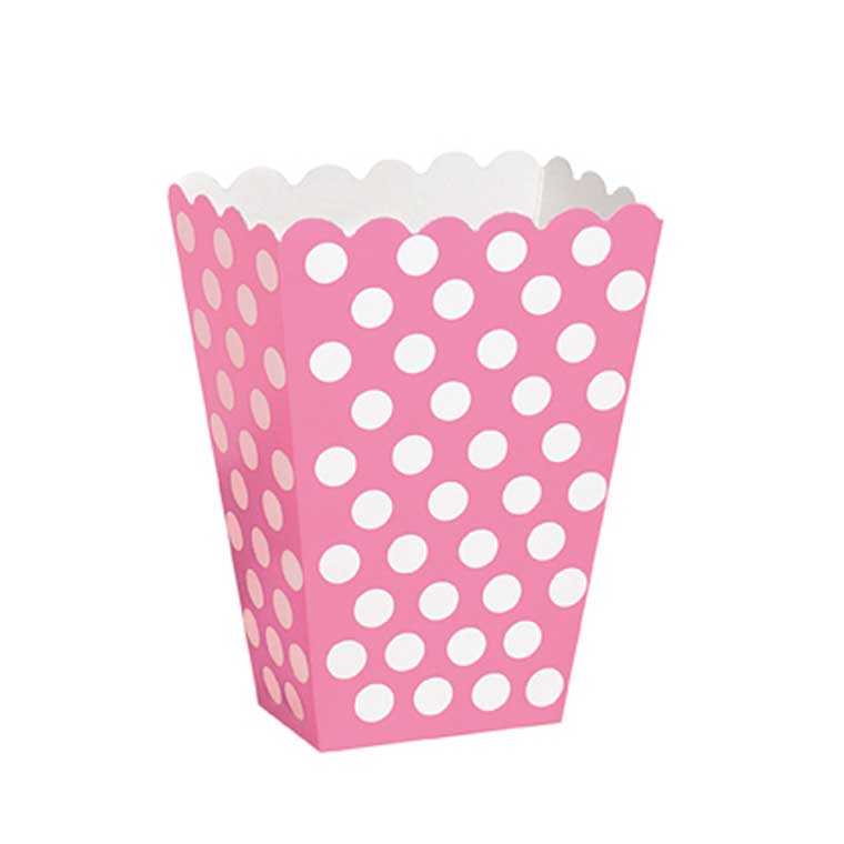 Kindergeburtstag-Popcornbox_rosa_mit_weissen_Punkten_8_Stk_1