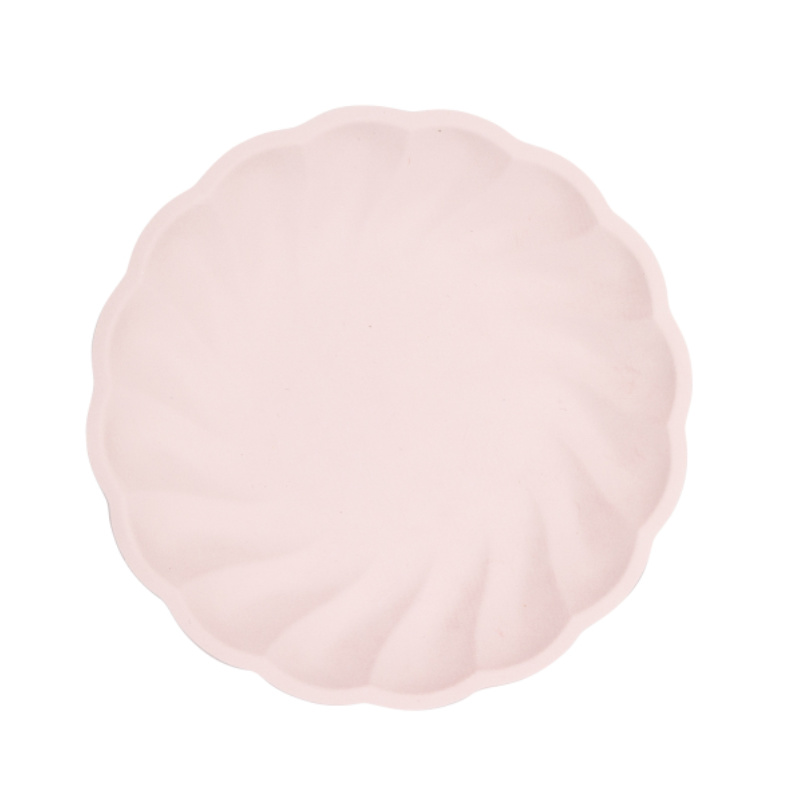 Assiettes rondes tournées rose, 6 pcs.