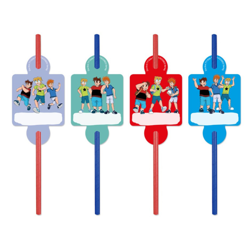 Pailles en papier Les trois ??? enfants, 8 pcs.