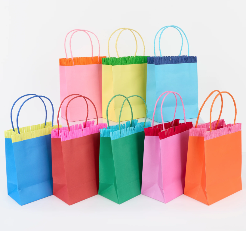 Geschenktüte, Bunte Tüten, Papierbeutel, Gepunktetes Muster, Tragetasche