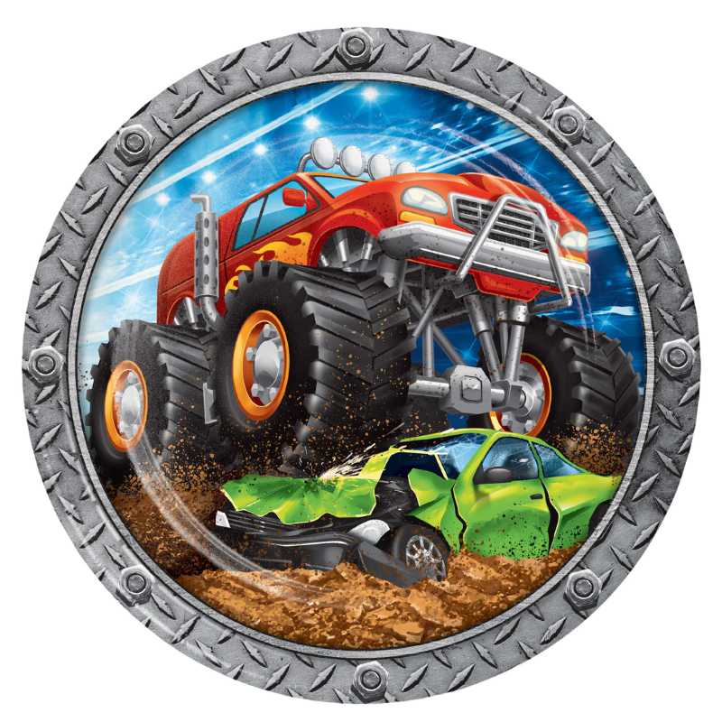 Kindergeburtstag-Partyteller_Monster_Truck_8_Stk