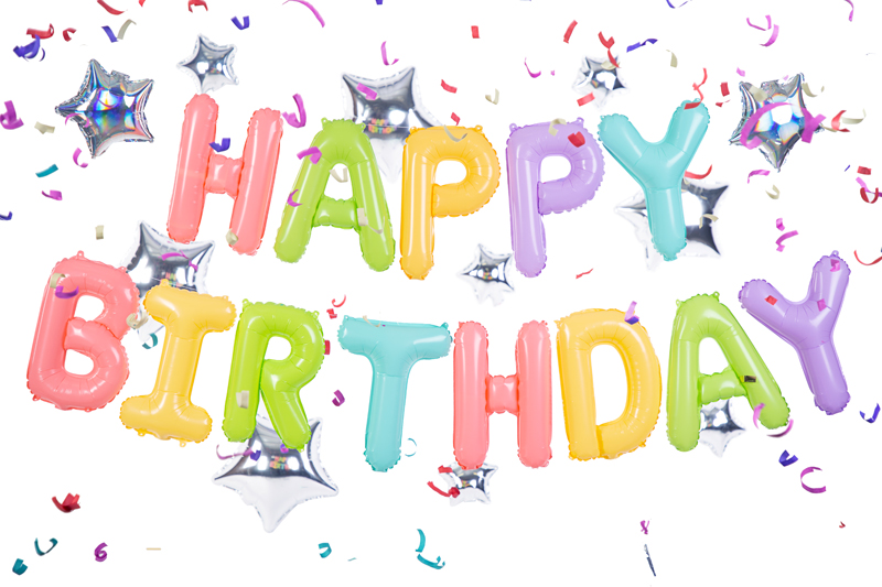 Balloon, Birthday, Letters, Confetti, Colorful
