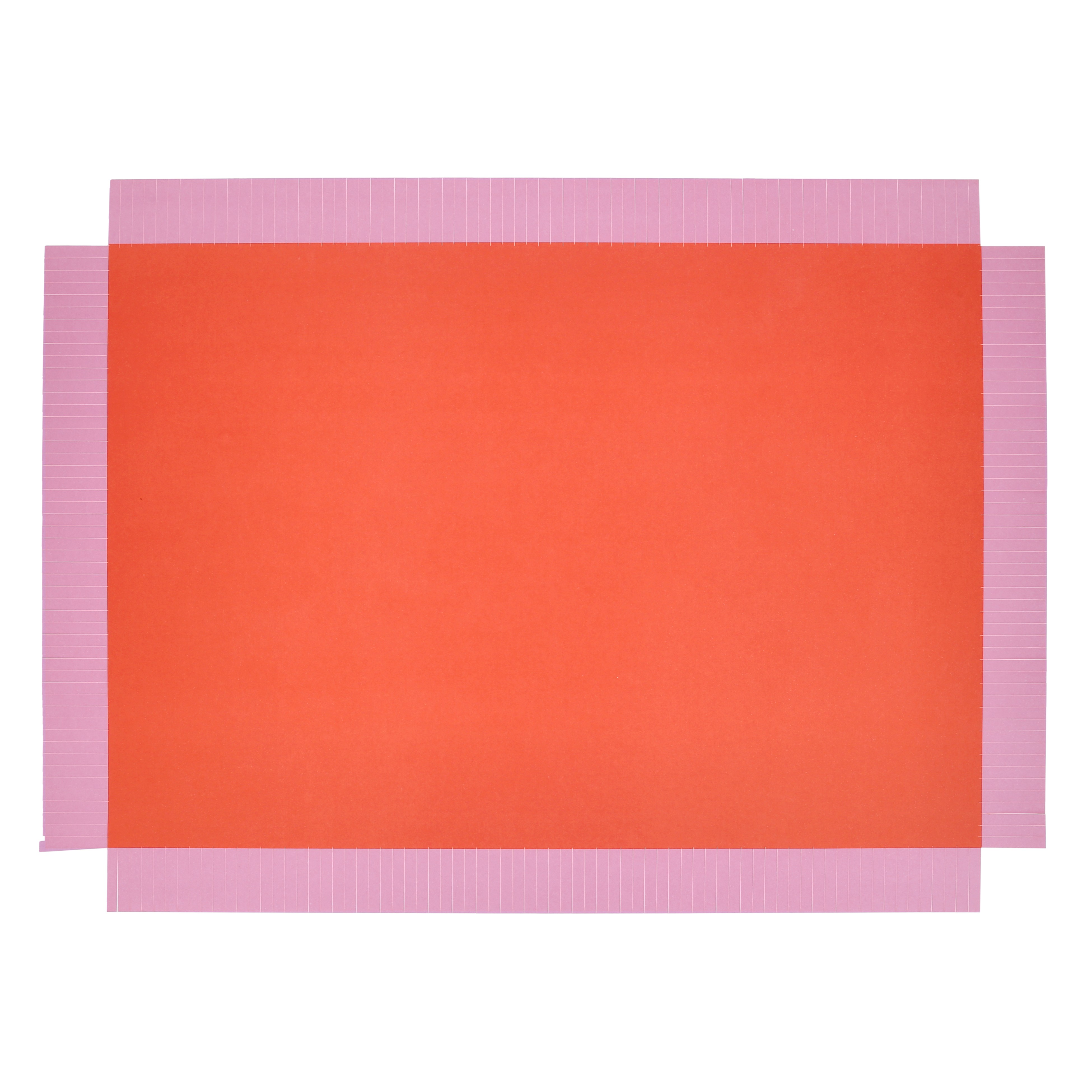 orange, orange card, pink border, rectangular, geometric art