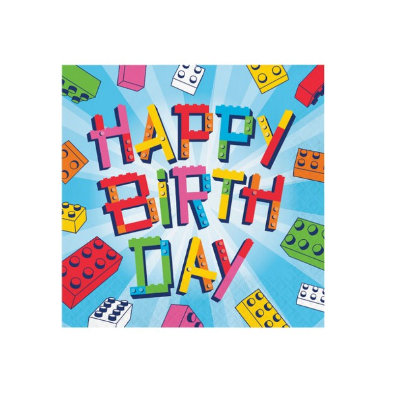 Kindergeburtstag-Servietten-Bausteine