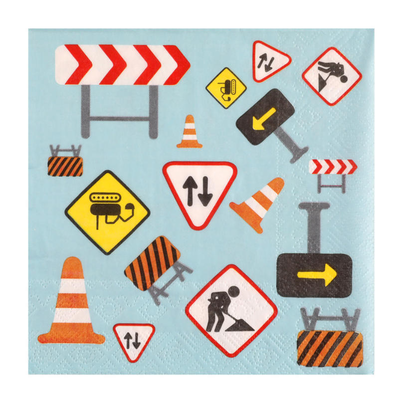 Kindergeburtstag-Servietten-Baustelle