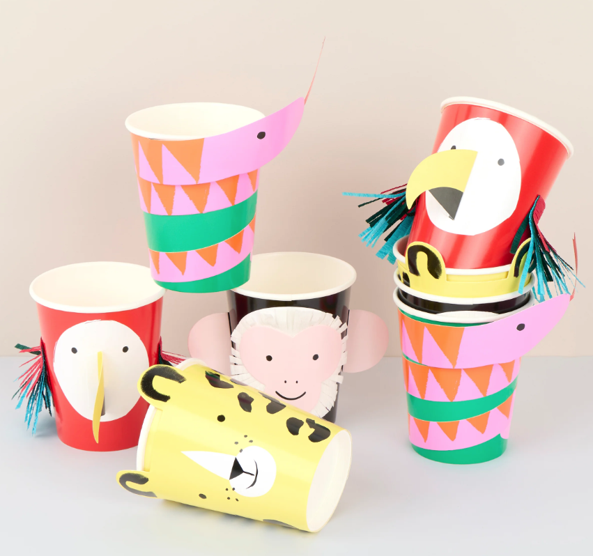 Pappbecher, Papierbecher, Tiermotiv, Tieri, Dekorativ