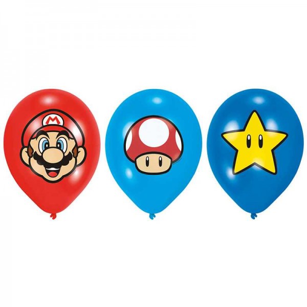 Luftballons Super Mario Bros., 6 Stk.