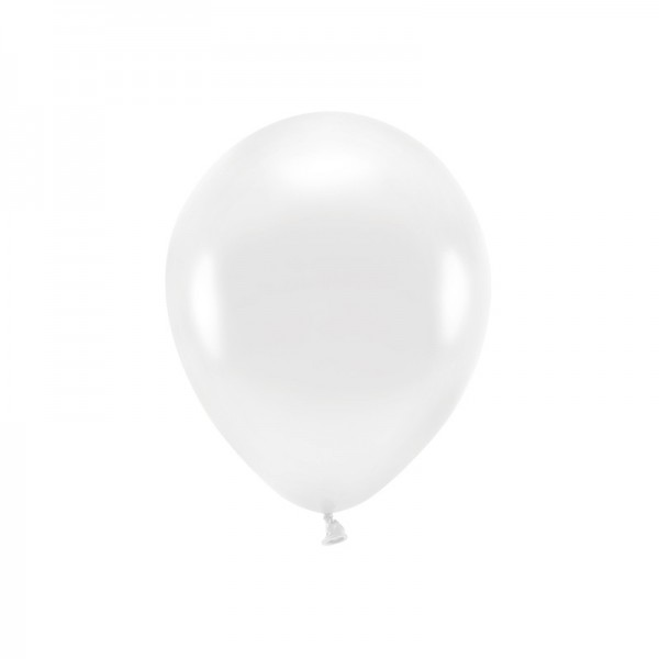 Luftballons Öko metallsiert weiss, 10 Stk.