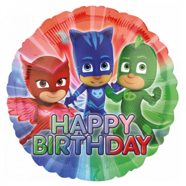 Folienballon rund Happy Birthday PJ Masks