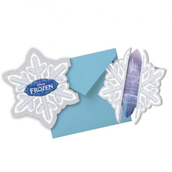 Einladungskarten Frozen / Die Eiskönigin Ice Skating, 6 Stk.