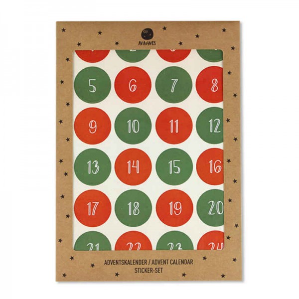 Adventskalender Sticker rot grün