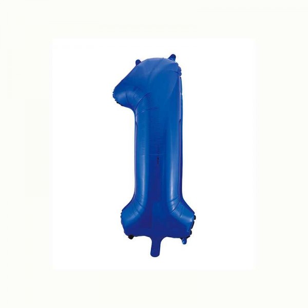 Folienballon Zahl 1 metallic-blau, 1 Stk.