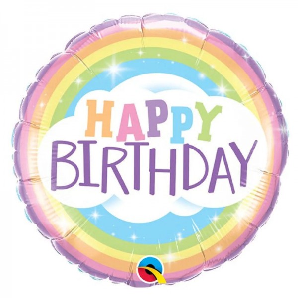 Folienballon Happy Birthday Regenbogen