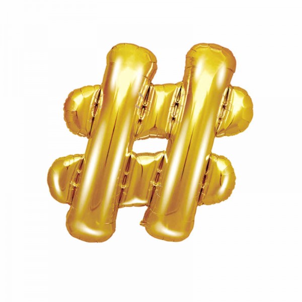 "Folienballon Zeichen ""#"" gold, 1 Stk."