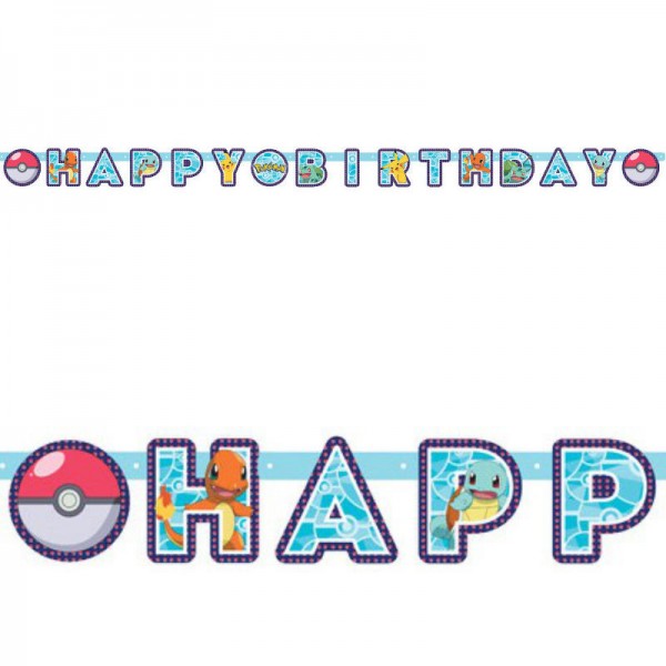 Girlande Happy Birthday Pokémon 2,1m