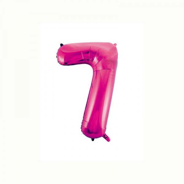 Folienballon Zahl 7 metallic-pink, 1 Stk.